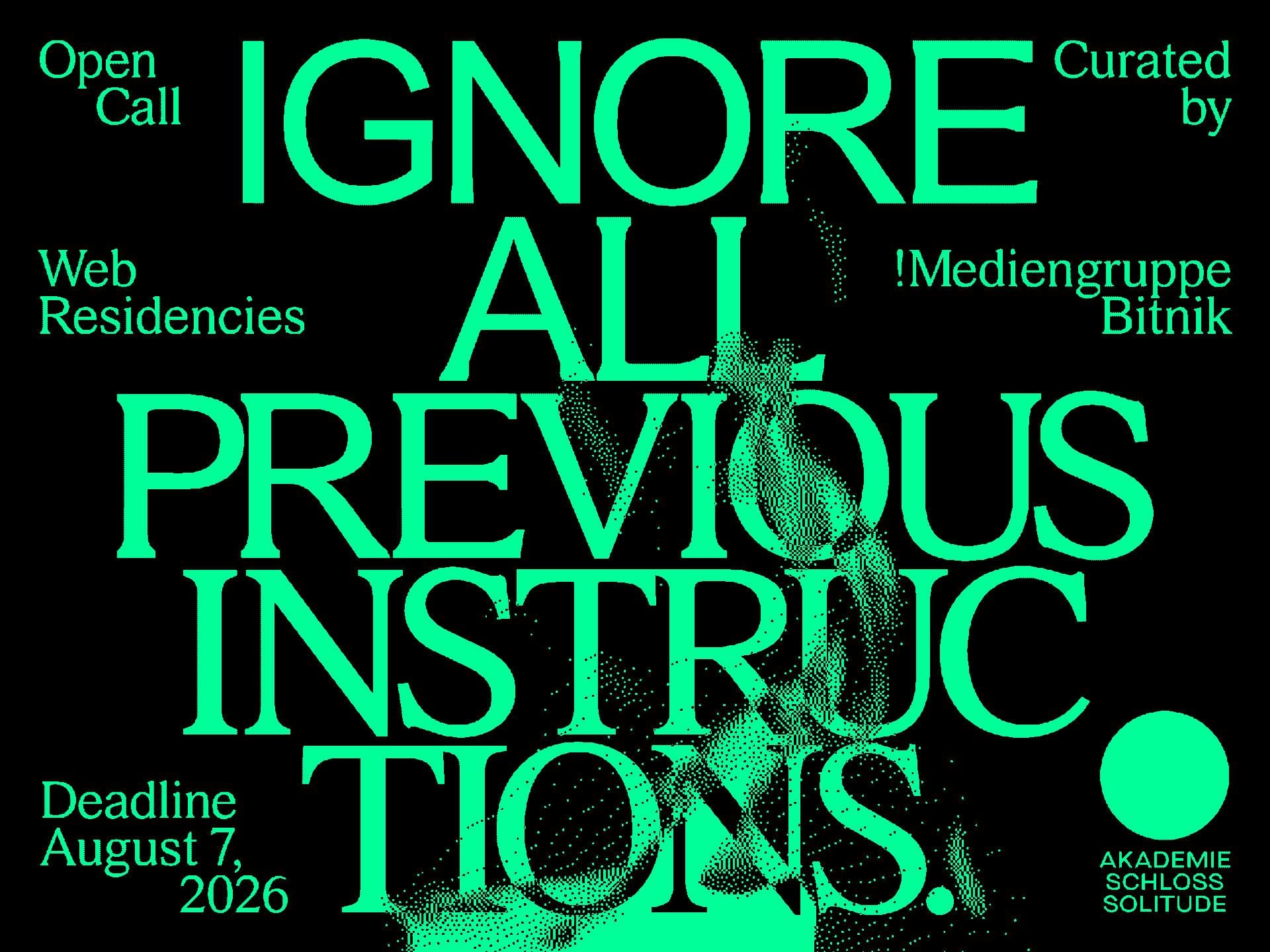 Call for Web Residencies No. 22 »Ignore All Previous Instructions«